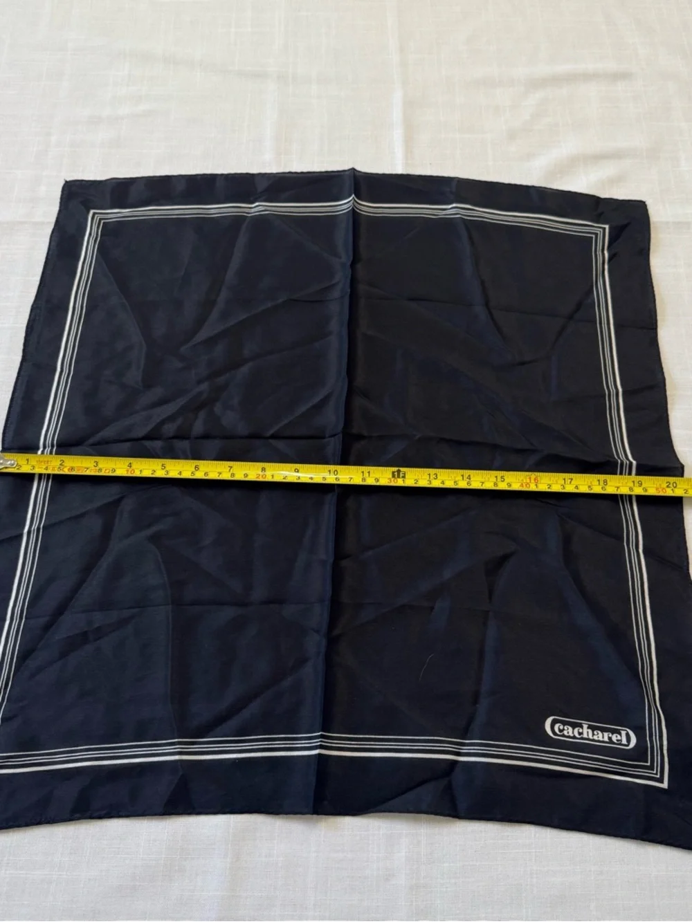 Cacharel Black and White Silk Small Scarf